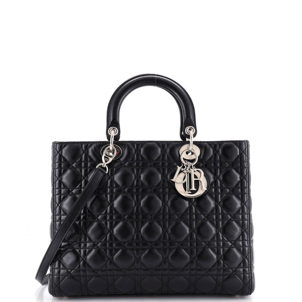 Christian Dior Large Lady Dior Bag Cannage Quilt Lambskin